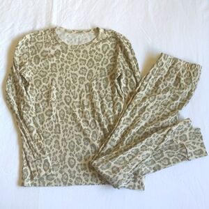 gap kids organic cotton leopard print long sleeve pajama set girls size 14